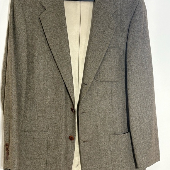 J. Crew Suit Size 40 Long Pea Color Wool Pleaded Front Straight Leg 32X30 Pants - Picture 3 of 14